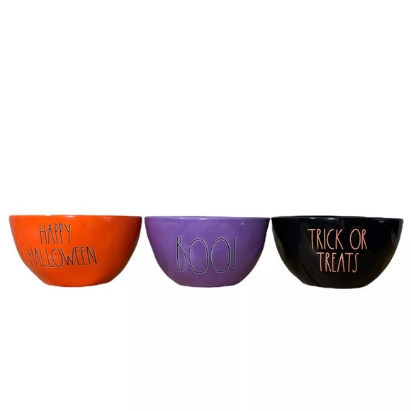 Rae Dunn Other - Rae Dunn Halloween Candles Scented Candle Bowl Set of 3 Ceramic Spooky Fall NEW